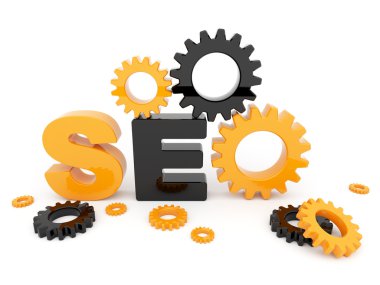 SEO Optimizasyon. 3D çizim. izole