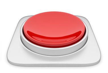 Kırmızı düğmeye illüstrasyon. izole simgesi