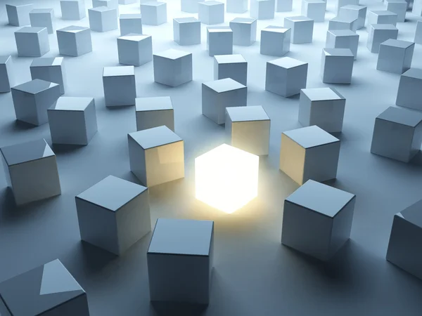 Cubo luminoso. Individualidade — Fotografia de Stock