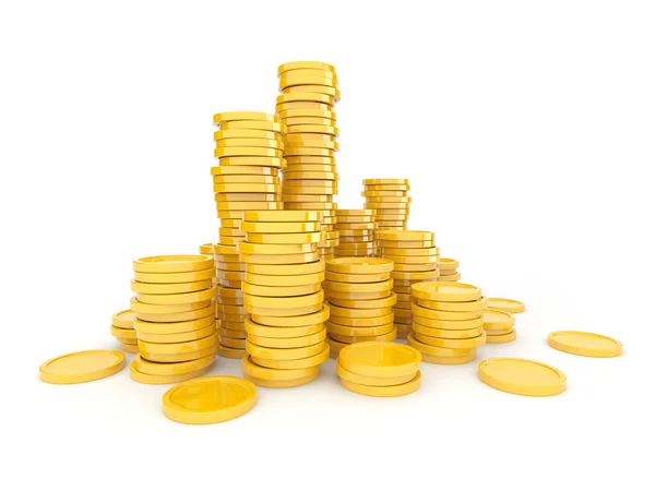 Золотые монеты 3D — стоковое фото