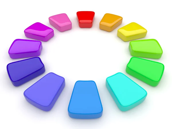 Цветовая палитра в виде круга. 3d иллюстрация — стоковое фото