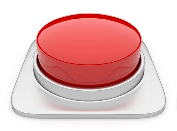 Красная кнопка 3d Illustration. Икона изолирована — стоковое фото