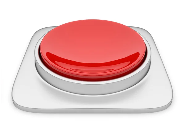 Röda knappen 3d illustration. ikonen isolerade — Stockfoto