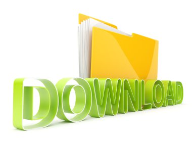 download Internet sembolü. klasör ve metin 3d izole