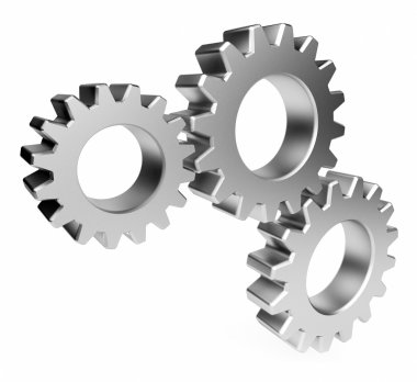 The mechanism. Gear 3d. Isolated