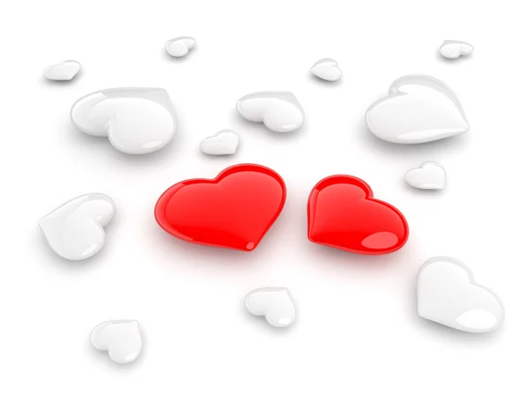 Srdce na bílém pozadí. Láska — Stock fotografie