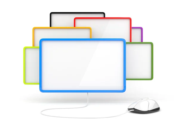 Empty window of messages and computer mouse — Stock Photo, Image