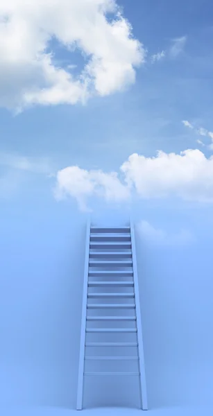 stock image Ladder to sky. Success. 3d illustration on blue background