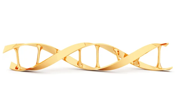 Золотая ДНК. 3d иллюстрация, изолированный . — стоковое фото