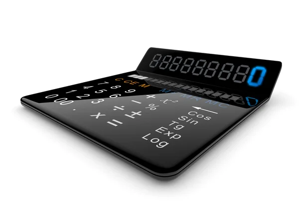 Černá kalkulačka 3d — Stock fotografie