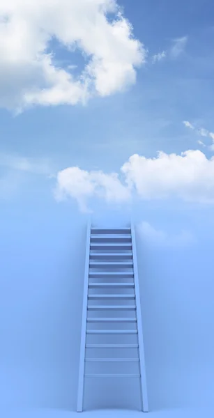 Gökyüzü merdiveni. başarı. illüstrasyon mavi zemin üzerine — Stok fotoğraf
