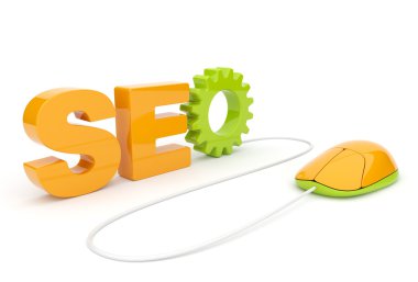 SEO Optimizasyon. 3D çizim. izole