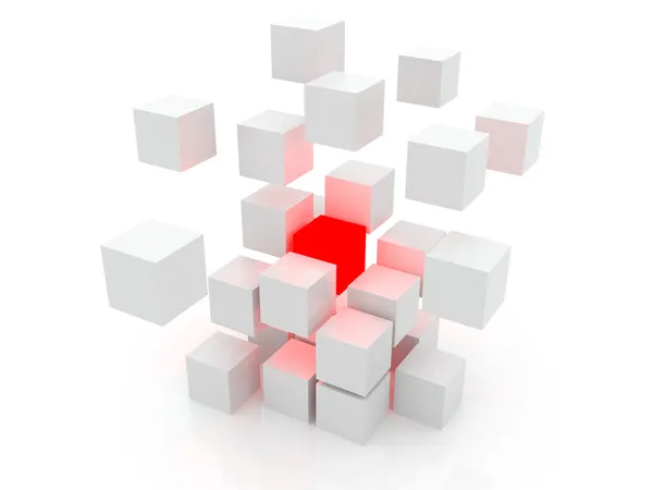 White cube 3D — Stock Photo, Image