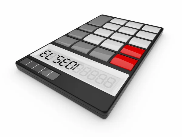 Zwarte calculator 3d. geïsoleerd — Stockfoto