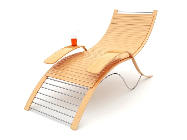 Pláž lavice na bílém pozadí. 3D obrázek — Stock fotografie