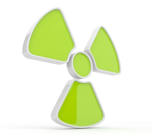 Signo de radiación. Icono 3d, aislado. Símbolo radiactivo —  Fotos de Stock