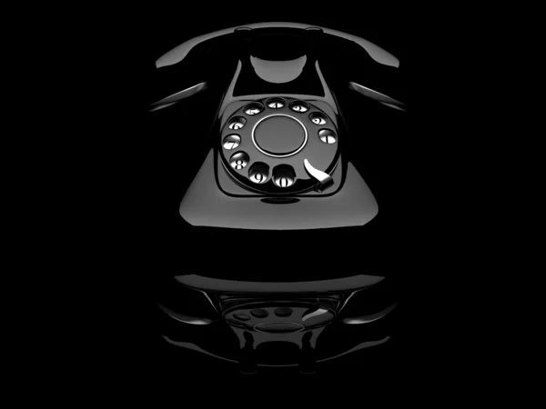 Телефон 3D старый, черный цвет — стоковое фото