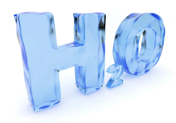Mavi h2o su 3d metin. beyaz izole — Stok fotoğraf