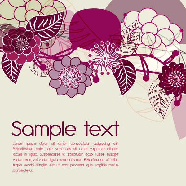 Fleurs fond violet — Image vectorielle