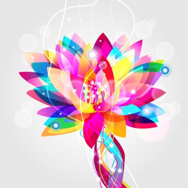 Multicolor lotus clipart