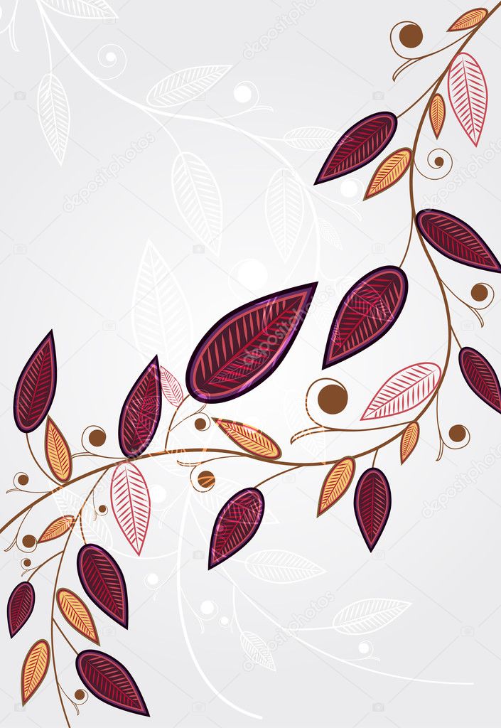 Gentle background with abstract leafs