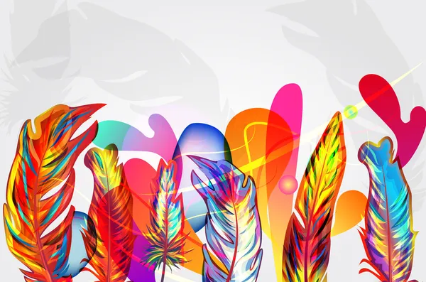 Composition lumineuse avec plumes — Image vectorielle