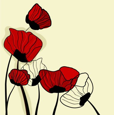 Red poppies clipart