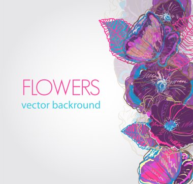 Abstract watercolor flowers clipart