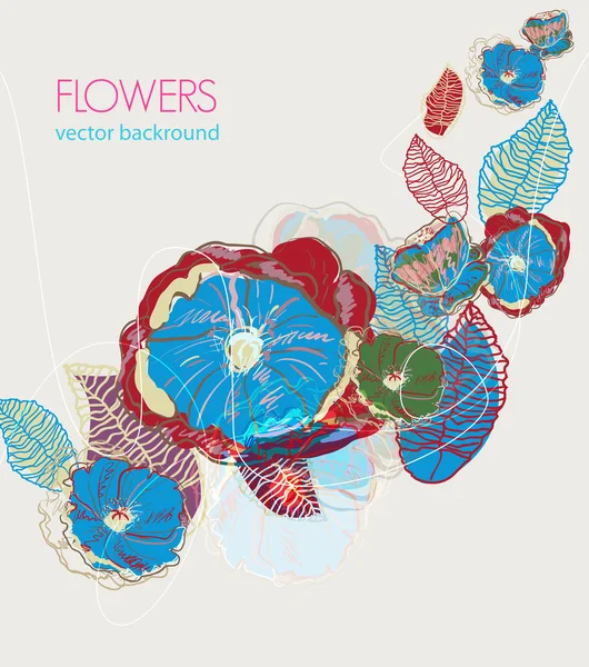 Absztrakt akvarell virágok — Stock Vector