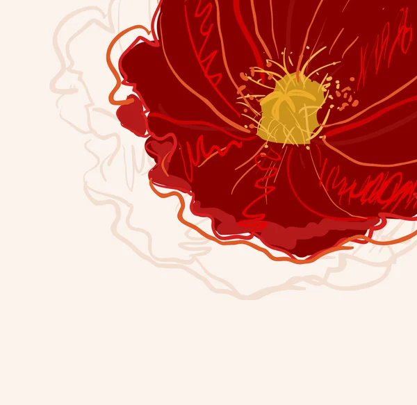 Červený květ — Stockový vektor
