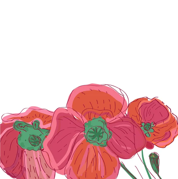 Dibujo de flores — Vector de stock