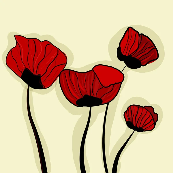 Rode bloem — Stockvector