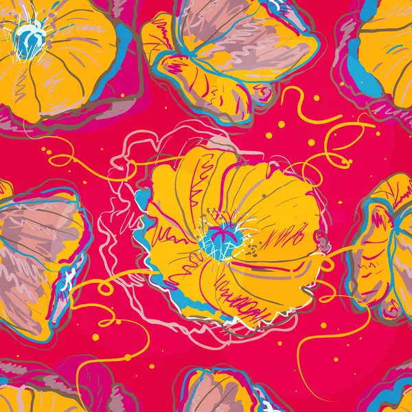 明亮的罂粟 — 图库矢量图片