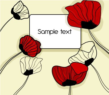 Red poppies clipart