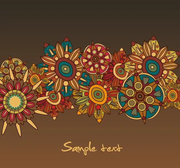 Fond brun avec des fleurs — Image vectorielle