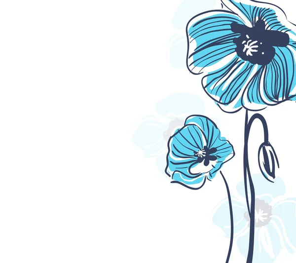 蓝罂粟 — 图库矢量图片