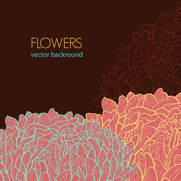 Hnědé pozadí s květinami — Stockový vektor