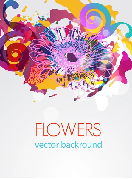 Flores abstractas — Vector de stock
