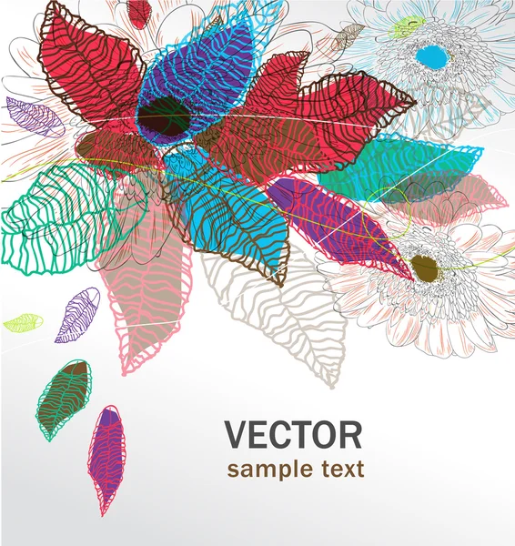 Абстрактное изображение с цветами — стоковый вектор