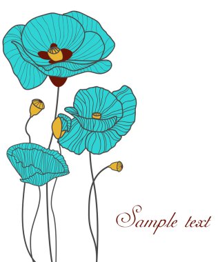 Blue poppies clipart