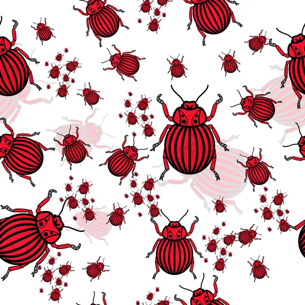 Красные жуки — стоковый вектор
