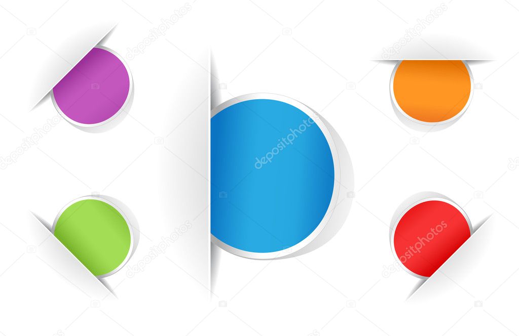 Vector multicolored round notes