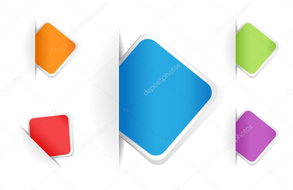 Vector multicolored rounded square notes