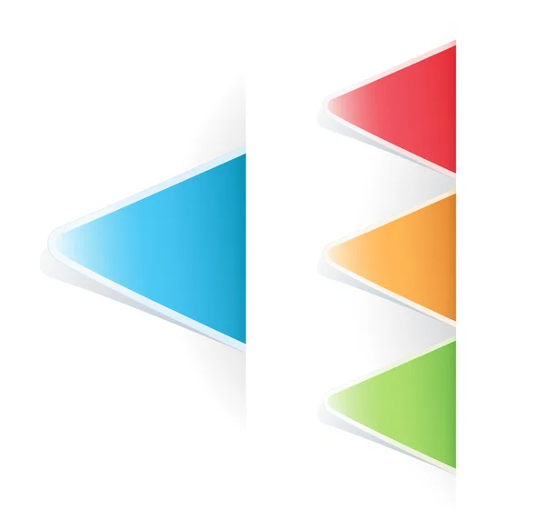 Vecteur multicolore Étiquette triangulaire — Image vectorielle