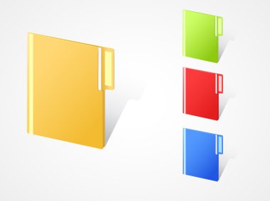 Set of multicolored full closed folders with textfield clipart