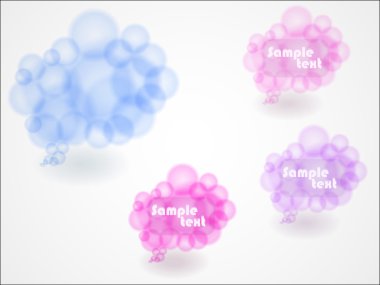 Set of vector multucolored bubbles for speech. EPS 10. clipart