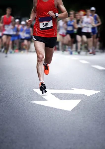 Corredores de maratona - movimento turvo — Fotografia de Stock
