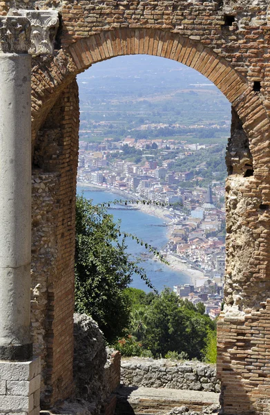 stock image Amphitheatre at Taormina, Sicily, Italy