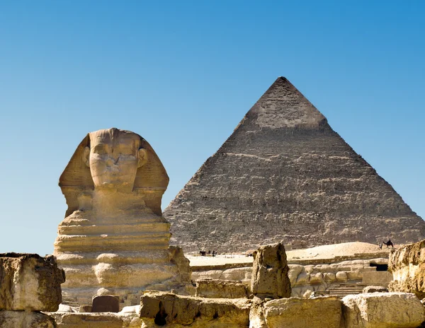 Piramis és a szfinx — Stock Fotó