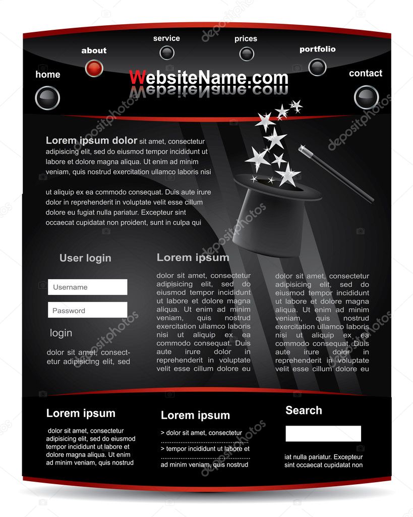 Cool editable black website template